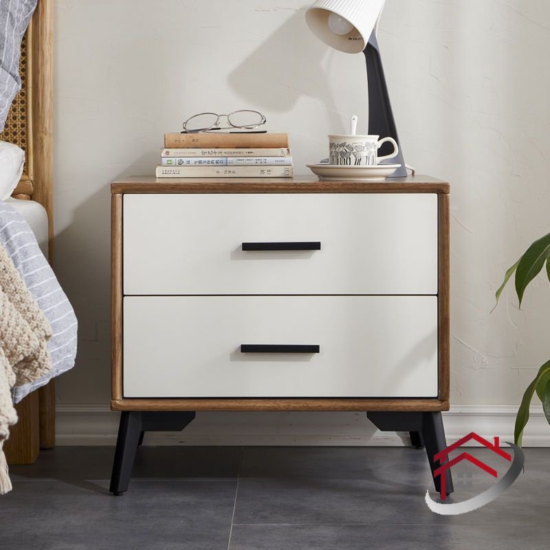 Solid Wood Bedside Modern Storage Table Bedroom Nordic Storage