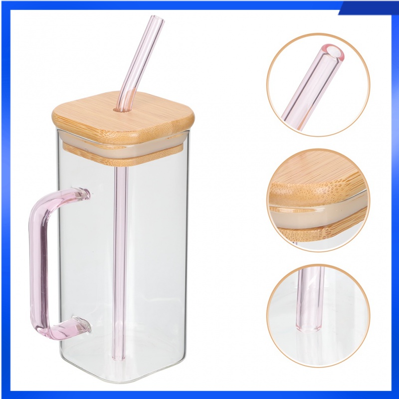Glass Drinking Bottles Lids Tea Cup Cocktail Glasses Handle, Shopee