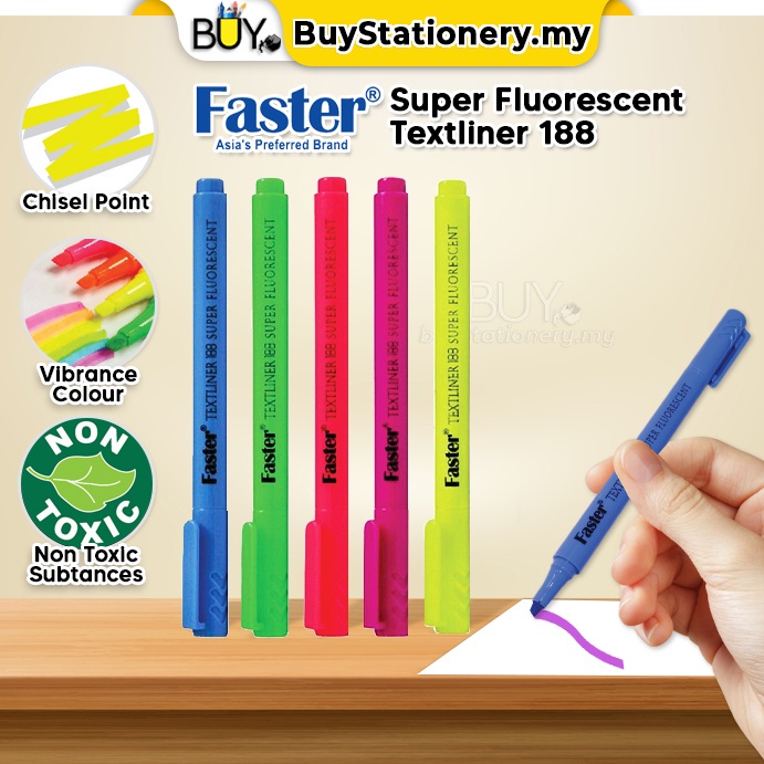 Faster Textliner 188 Highlighter Pen Super Fluorescent - (1s/PCS ...