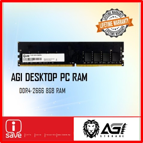 AGI PC RAM 8GB DDR4 2666Mhz (Long-Dimm) | Shopee Malaysia