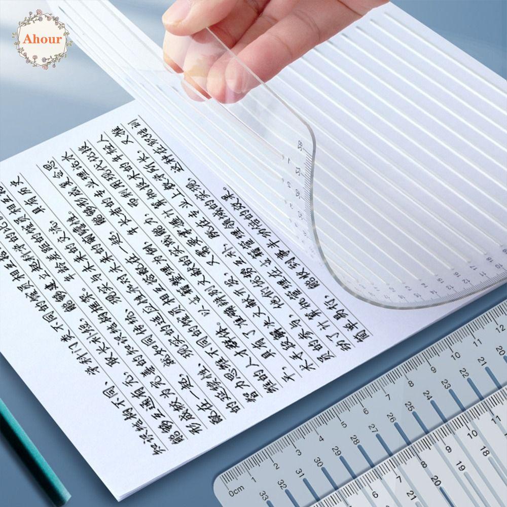 AHOUR Straight Line Stencil Ruler Transparent Students Neat Handwriting ...