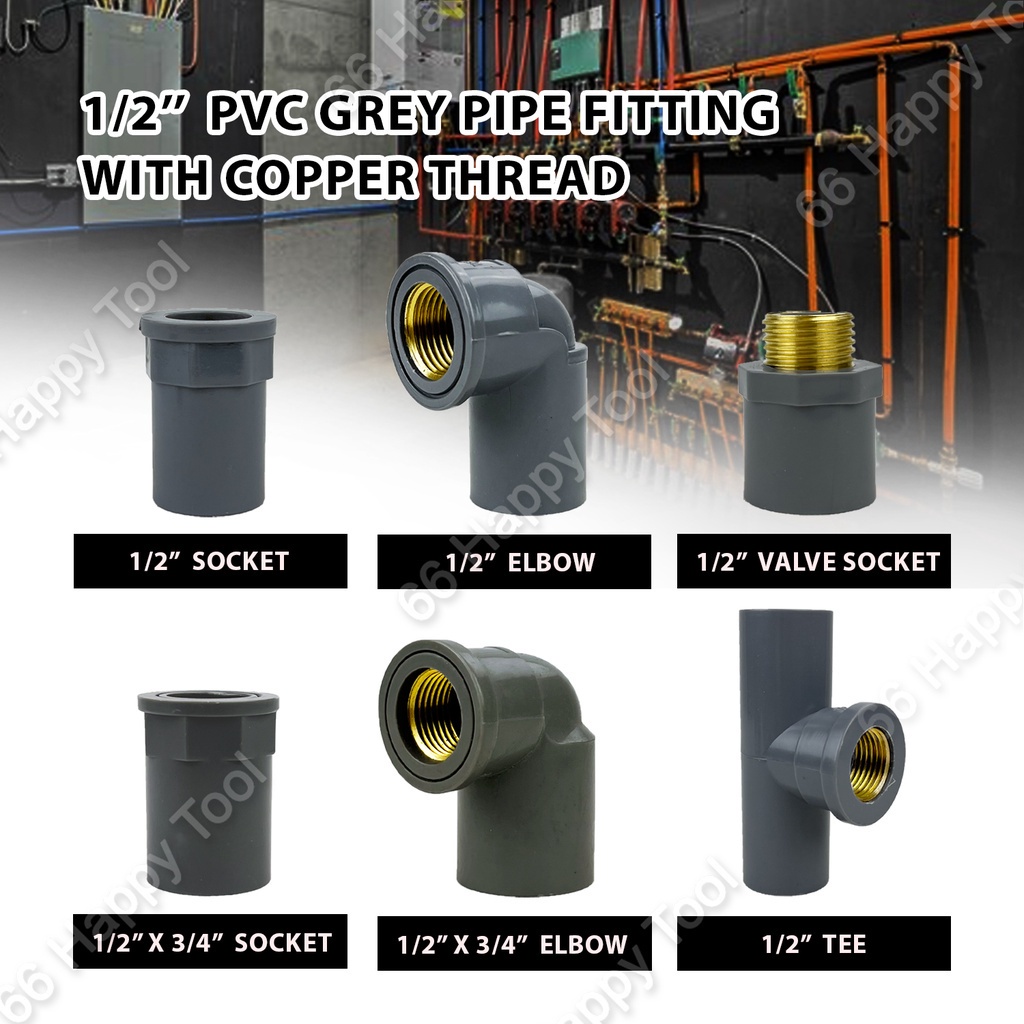 PVC Grey Pipe Fitting 1/2