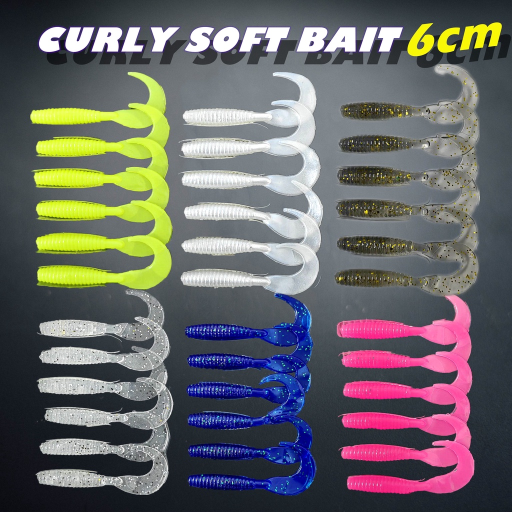 Curly Soft Bait 6CM Soft Plastic Lure | Shopee Malaysia