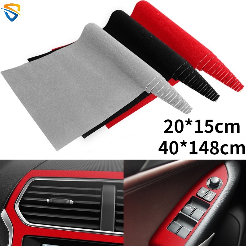 Universal DIY Car Velvet Cloth Stickers Fluff Fabric Suede Wrapping ...