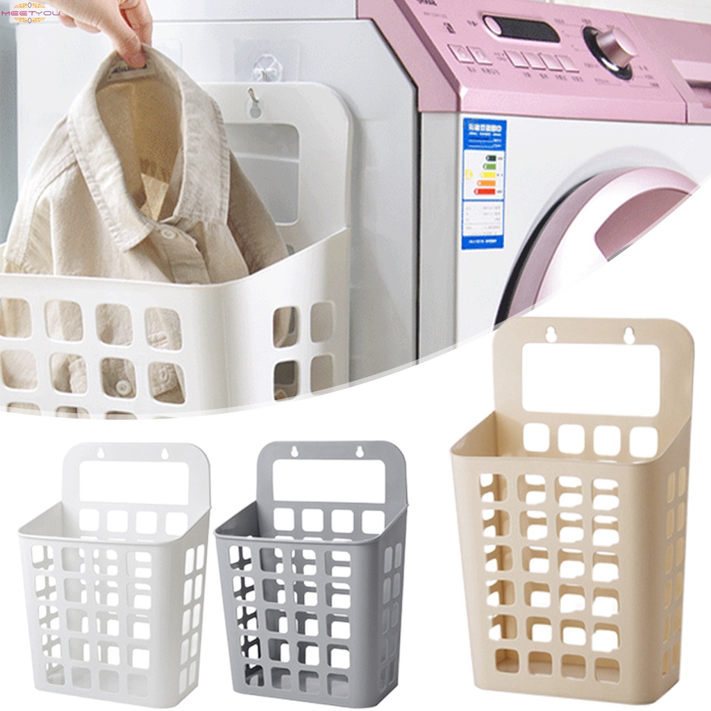 Foldable Laundry Basket With Handle Space Saving Wall Hanging Laundry