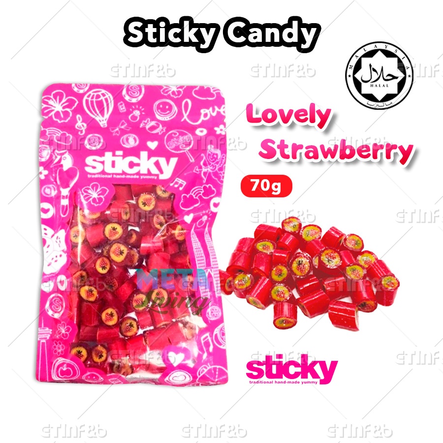 Sticky Candy Gula Gula Viral Stok Sedia Thank You Happy Birthday T I Love U Sweet Sour 4190