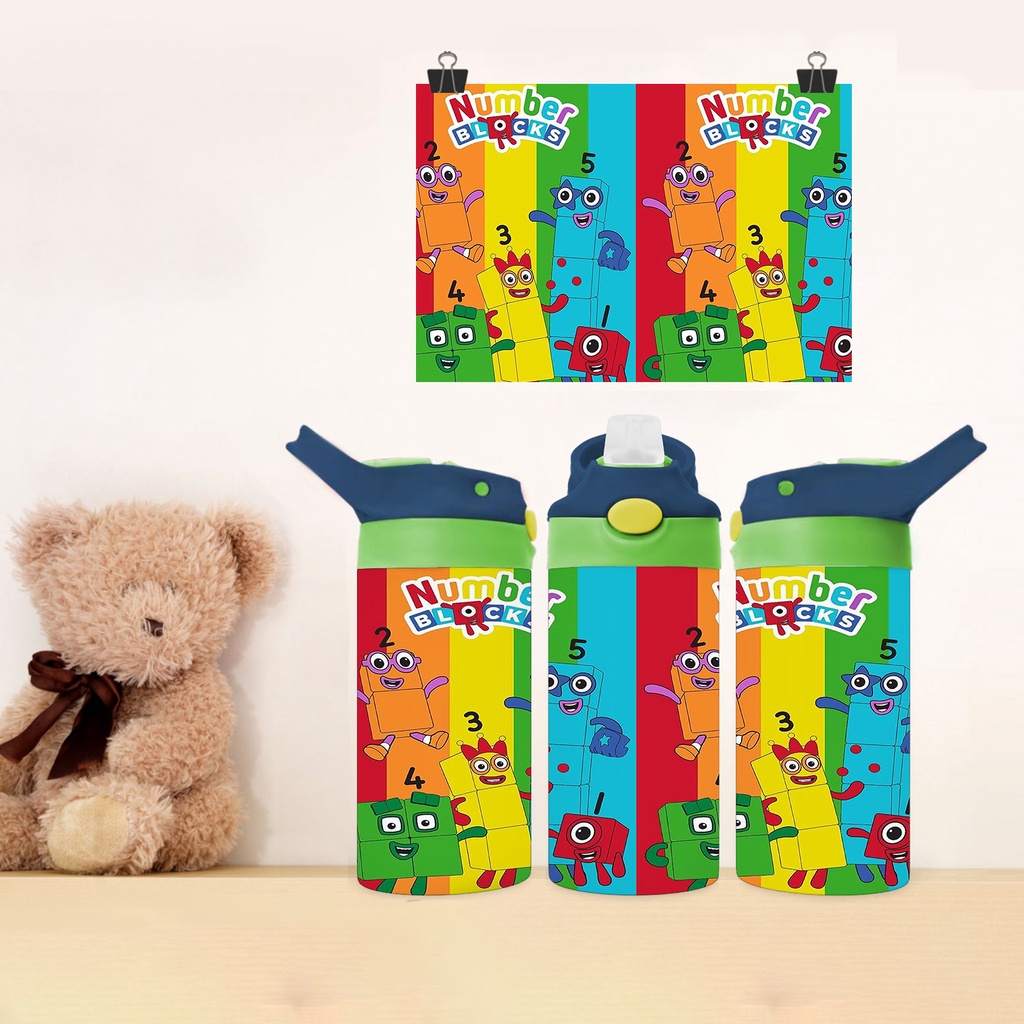 numberblock Kids Tumbler 350ml Stainless Steel Todder Sippy Cup Double