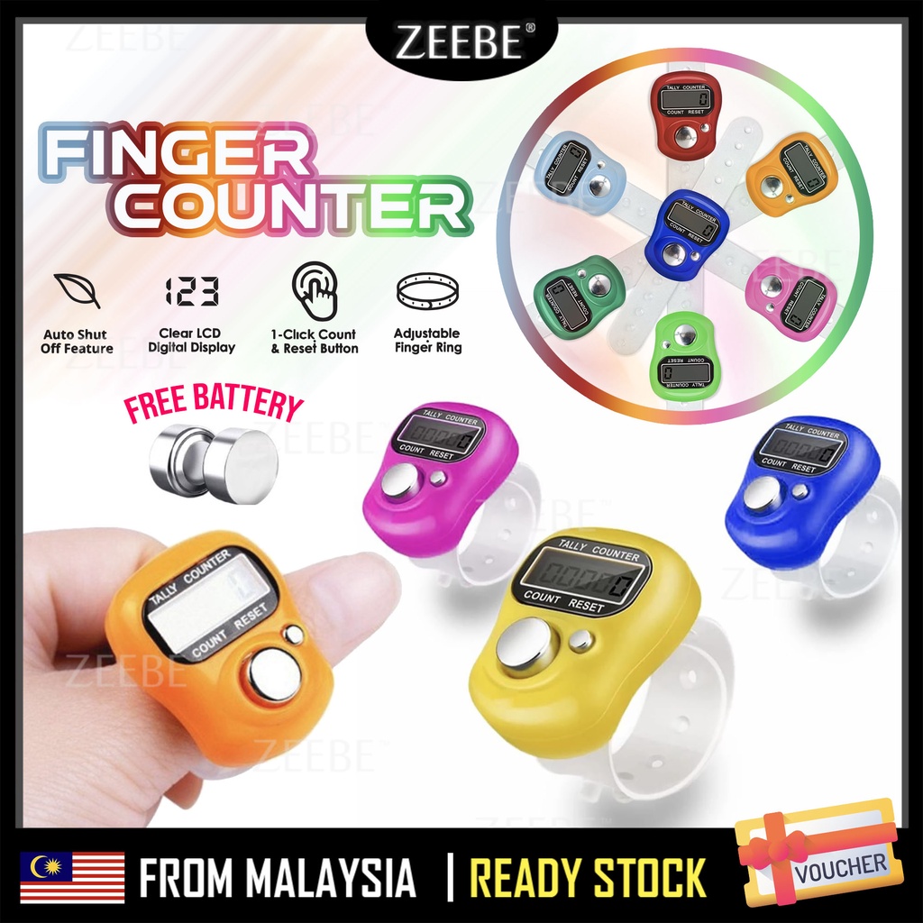 ZEEBE Tasbih Tally Counter LED Display Digit Electronic Hand Finger ...