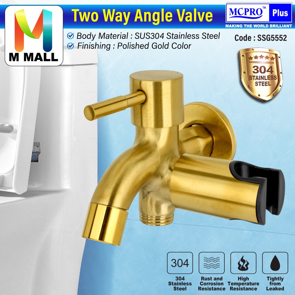 MCPRO SUS304 Stainless Steel Bathroom Faucet GOLD TWO WAY TAP with ...