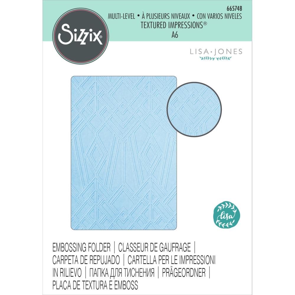 Sizzix MultiLevel Textured Impressions Embossing Folder Geo Diamonds