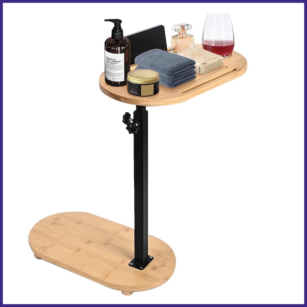 Bathtub Side Table Freestanding Bath Caddys Tray for Adjustable Height