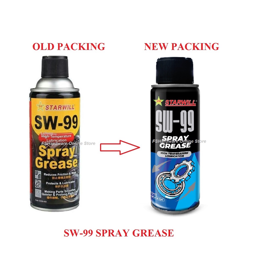 Starwill SW-99 400ml Multipurpose Spray Grease Lubricant | Shopee Malaysia