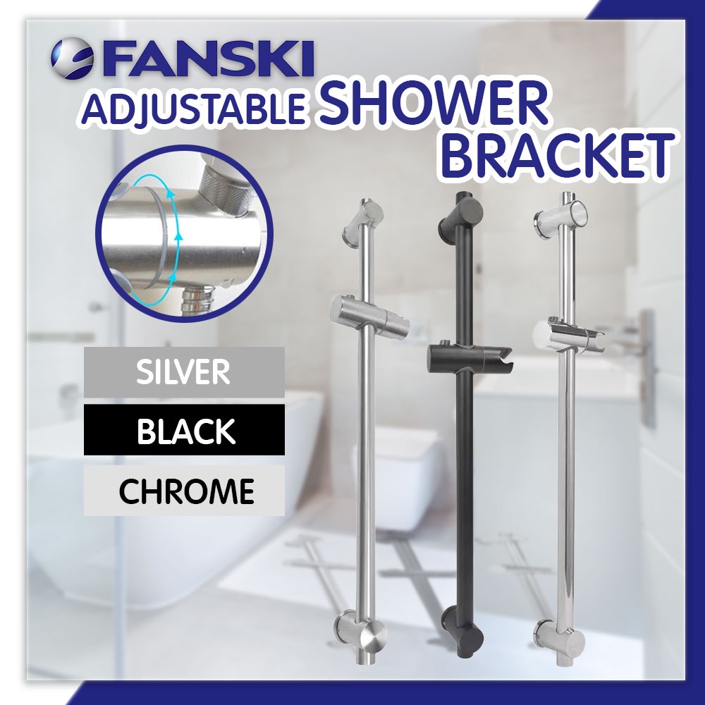 Stainless Steel 304 Shower Slide Bar Wall Mounted Rotatable Shower Bar Adjustable Sliding Rail