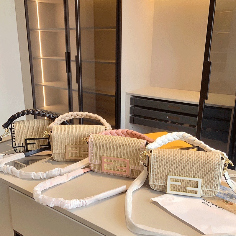 (with Gift Box) Fendi_ High End New Product Lafite Grass Baguette Bag