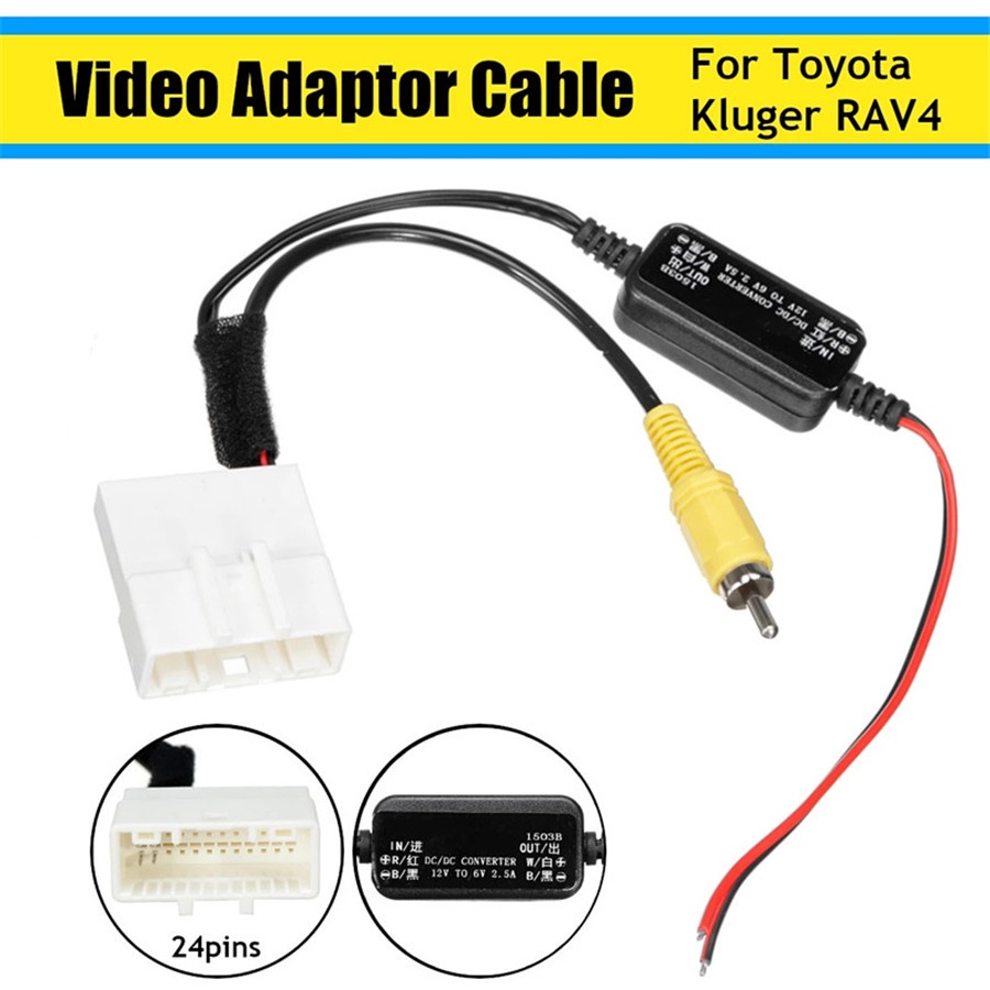 24 Pin Car Reverse Camera Harness Cable Connector Wire for Toyota ...