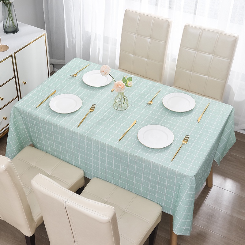 Pvc Plastic Table Cloth Waterproof Oilproof Kitchen Dinning Table Cover Clothes Alas Kain Meja