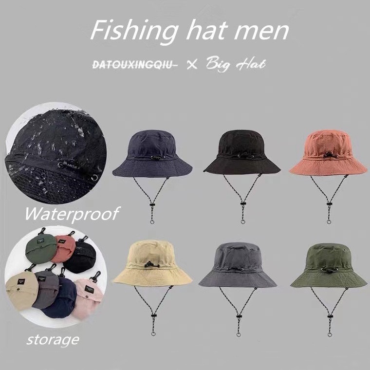 Packable Bag Fishing Hats Men Hiking Summer Thin Quick-drying