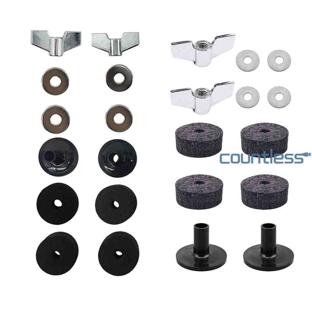12pcs Drum Replacement Instruments Parts Drum Felt Pads Wing Nuts