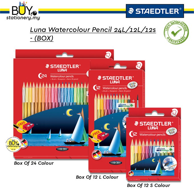 Staedtler Luna Water Colour Pencil Color Pencil 24l 12l 12s Box