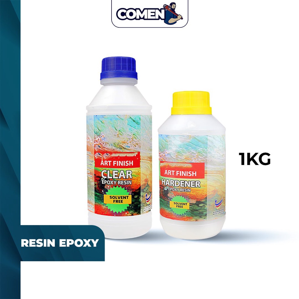 COMEN Art Finish 1KG Clear Epoxy Resin Solvent Free AB Glue Crystal