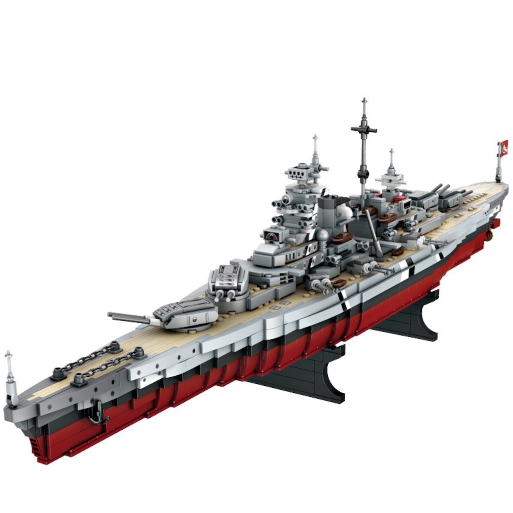 2081PCS MOC WW2 KMS Bismarck Battleship Figure Model