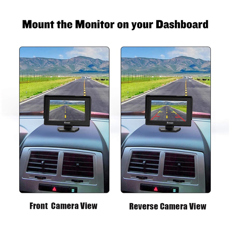 Evean 4.3 Inch IPS Car Monitor Two Way Input with Night Vision Reverse ...