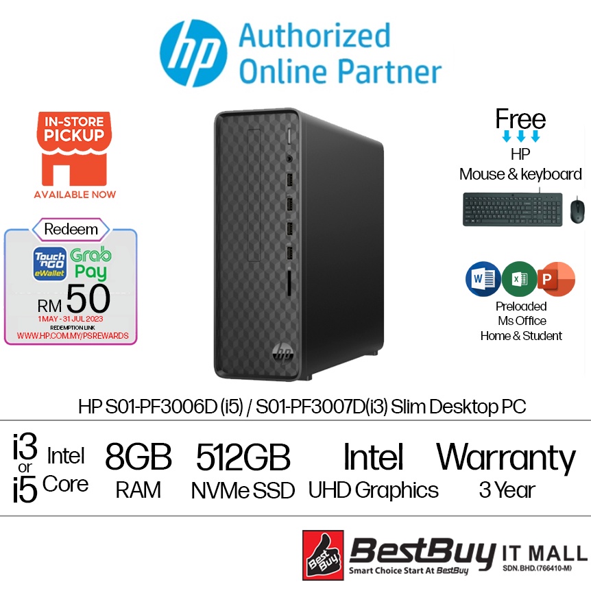 Hp S Pf D S Pf D Slim Desktop Pc Shopee Malaysia