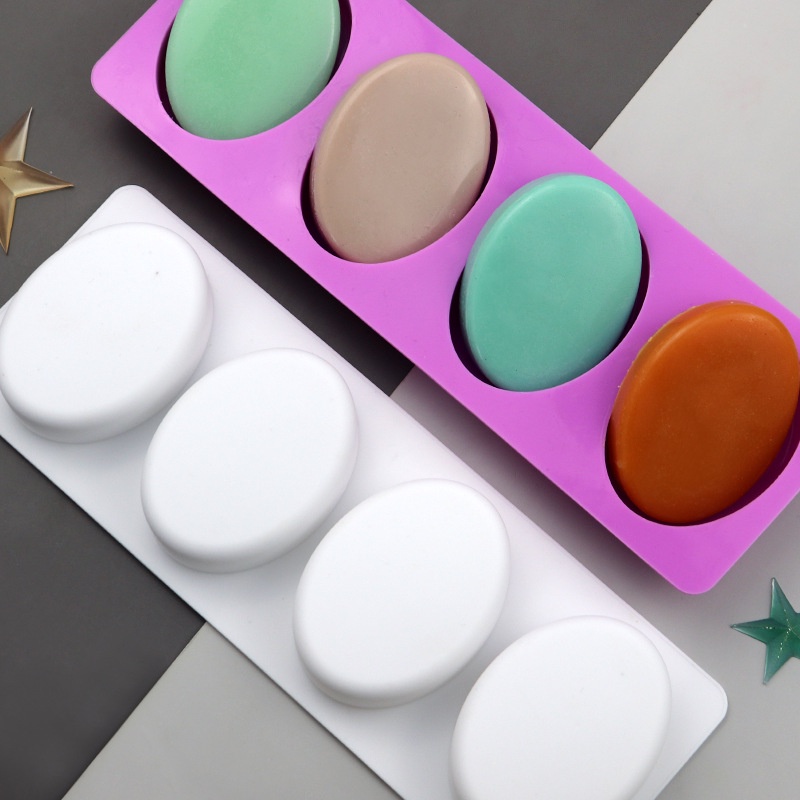 4 Cavity Soap Molds Silicone Mold for Making Handmade Soap Lotion Bar