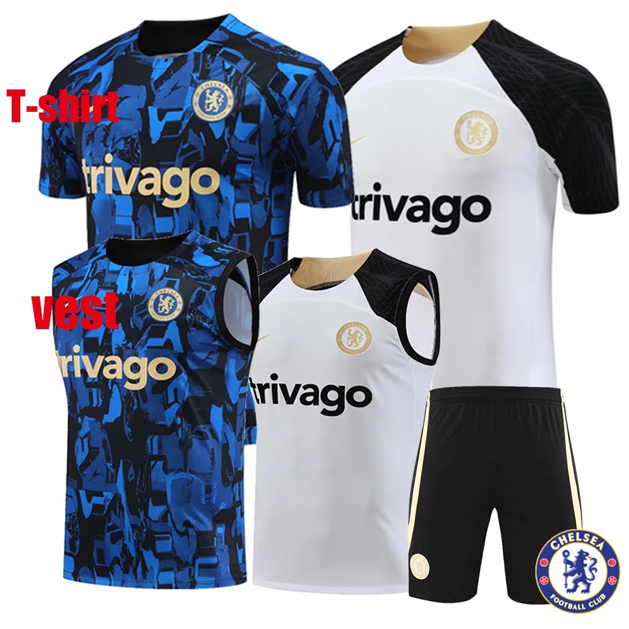 Mens Chelsea Pre-Match Top Short Training Jersey White 2023/24