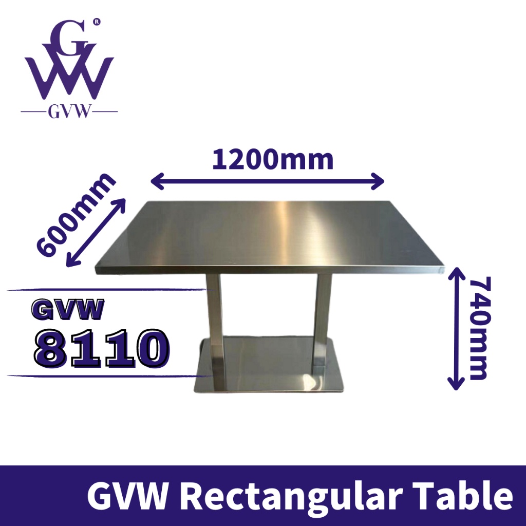 GVW【Rectangle Table】Meja Stainless Steel Working Table Meja Dapur ...
