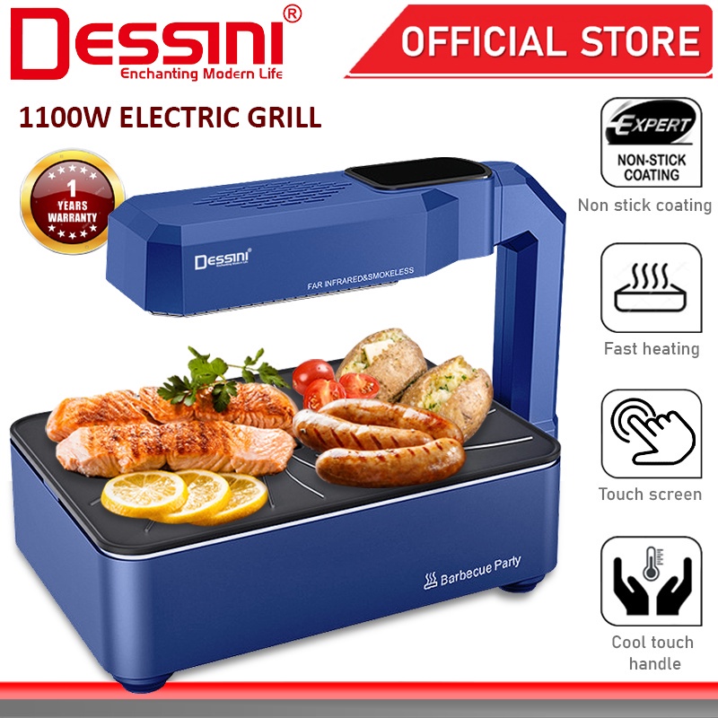 DESSINI ITALY Infrared Electric BBQ Grill Frying Steak Pan Teppanyaki