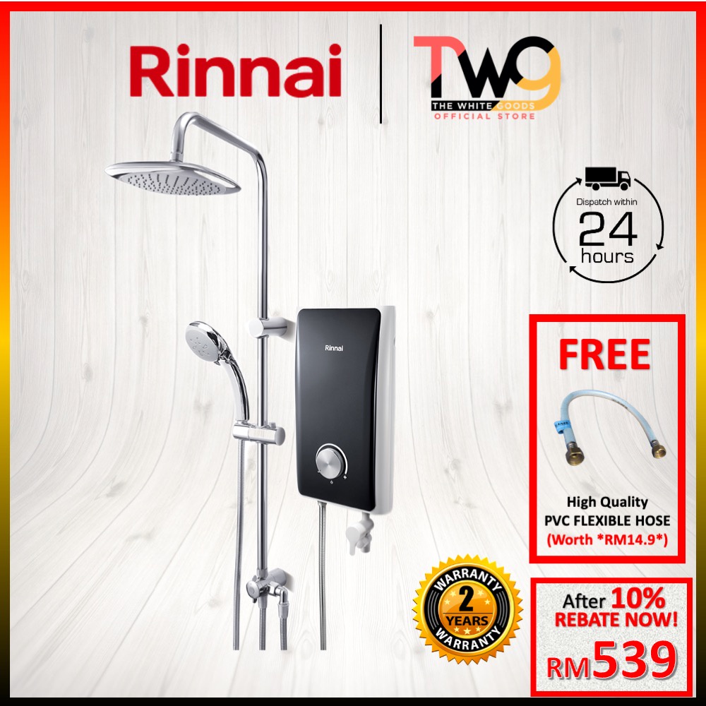 Rinnai Ore Series DC Pump Electric Water Heater With Rain Shower REI