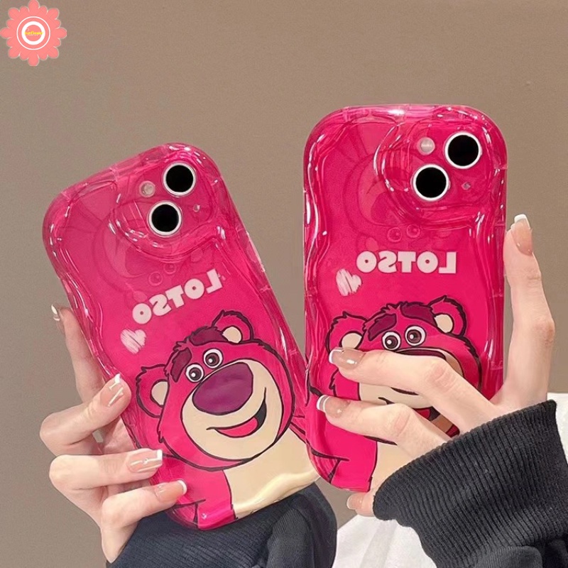 Rose Red Cartoon Cute Strawberry Bear Lotso Case Compatible for IPhone ...
