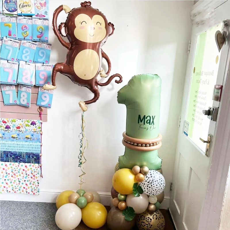Leopard Lion Elephant Cartoon Animal Balloons Jungle Safari Birthday ...