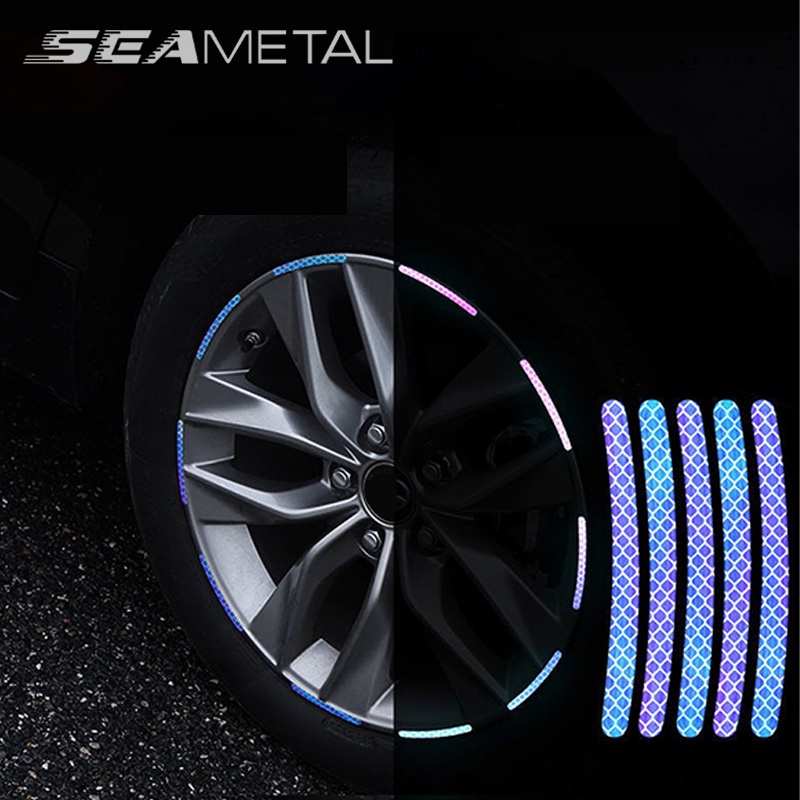 SEAMETAL 40PCS Car Sticker Luminous Wheel Hub Sticker Motorcycle ...