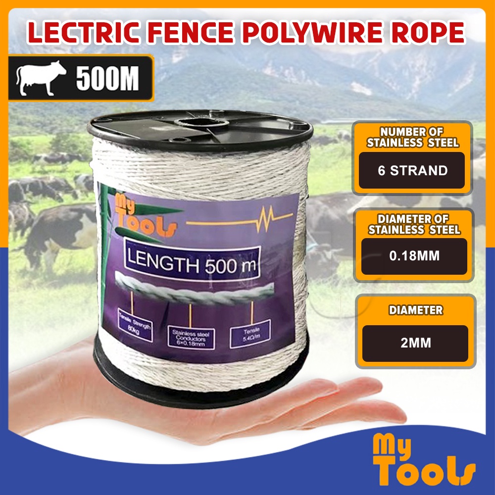 Mytools Electric Fence Poly Wire High Quality 500M White Polywire With
