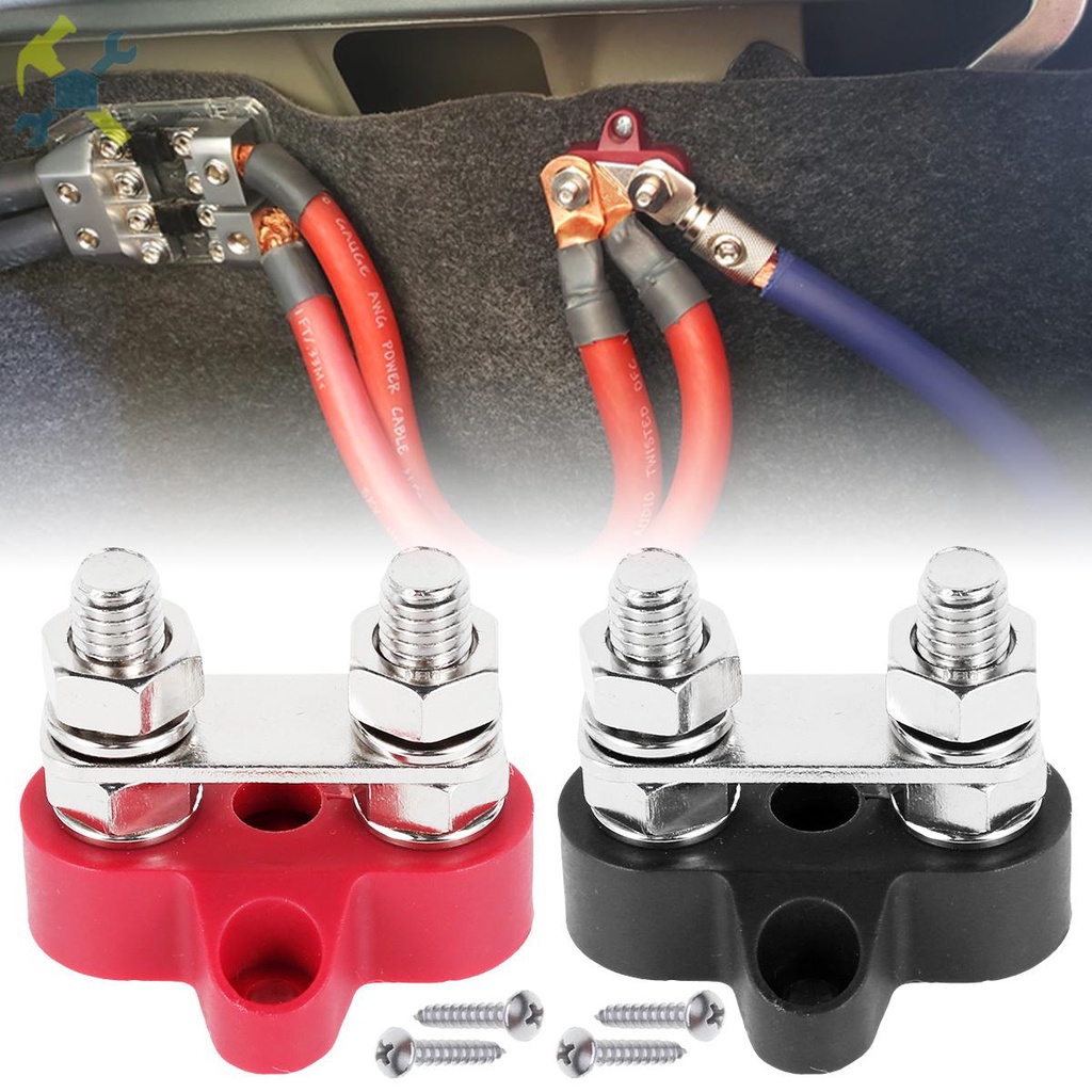 BUS BAR TERMINAL Block Heavy Duty Dual M8 Power Distribution Stud (Red