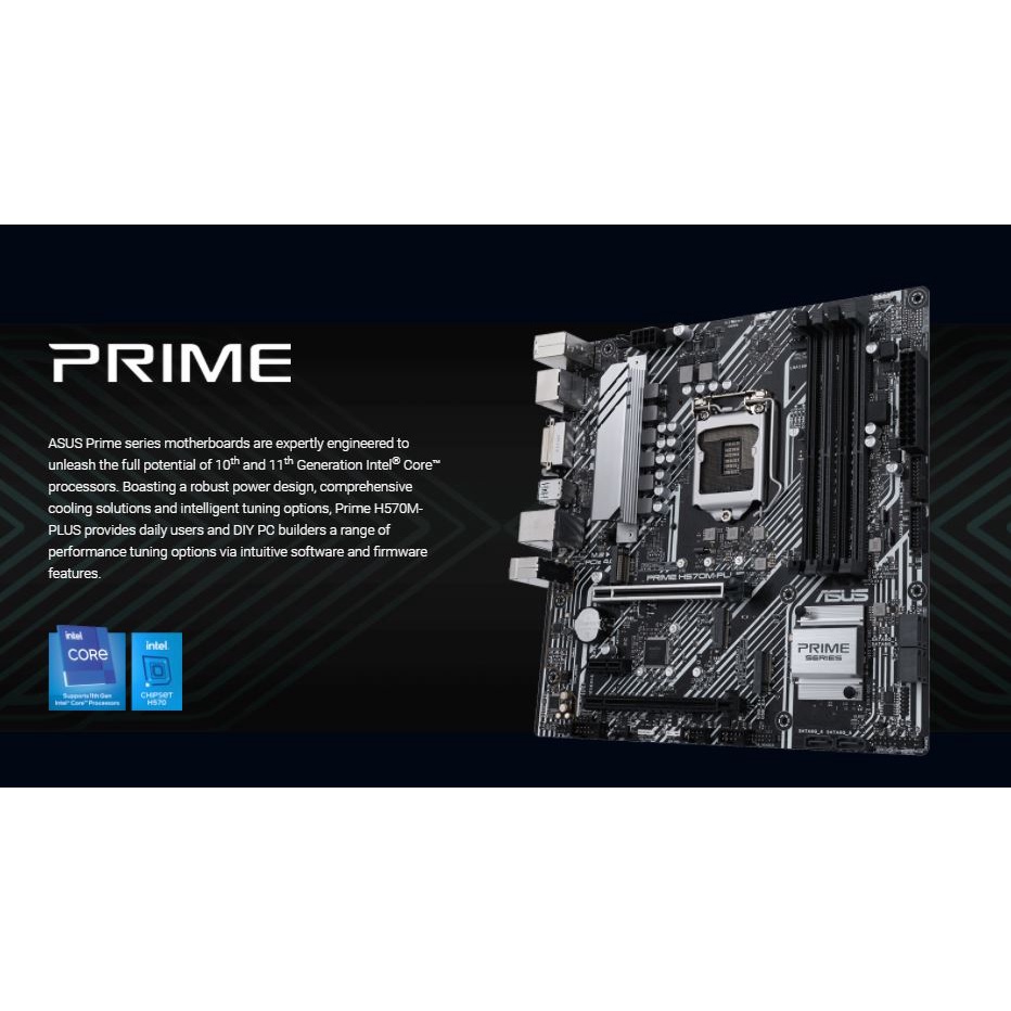 ASUS Prime H570M-Plus H570 LGA1200 MOTHERBOARD + Intel 11TH GEN CORE  PENTIIUM / I3 / I5 / I7 / I9 CPU COMBO PROMO | Shopee Malaysia