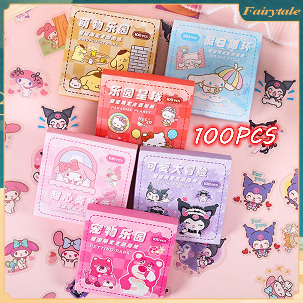 100pcs/box Sanrio Stickers Cute Sticker Gift Box Set Kulomei
