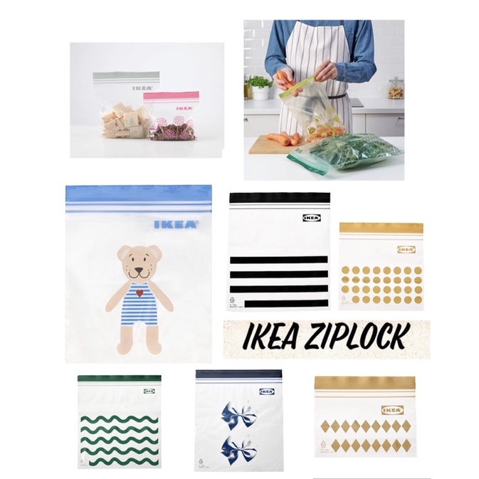 IKEA PREMIUM BPA FREE ISTAD Reusable Plastic Ziplock zipper bag plastik