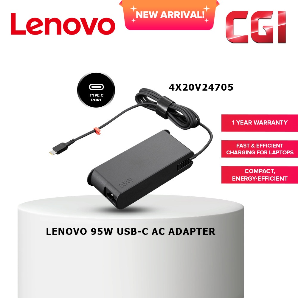 Lenovo 95W Standard AC Adapter USB TYPE-C 4X20V24705 | Shopee Malaysia