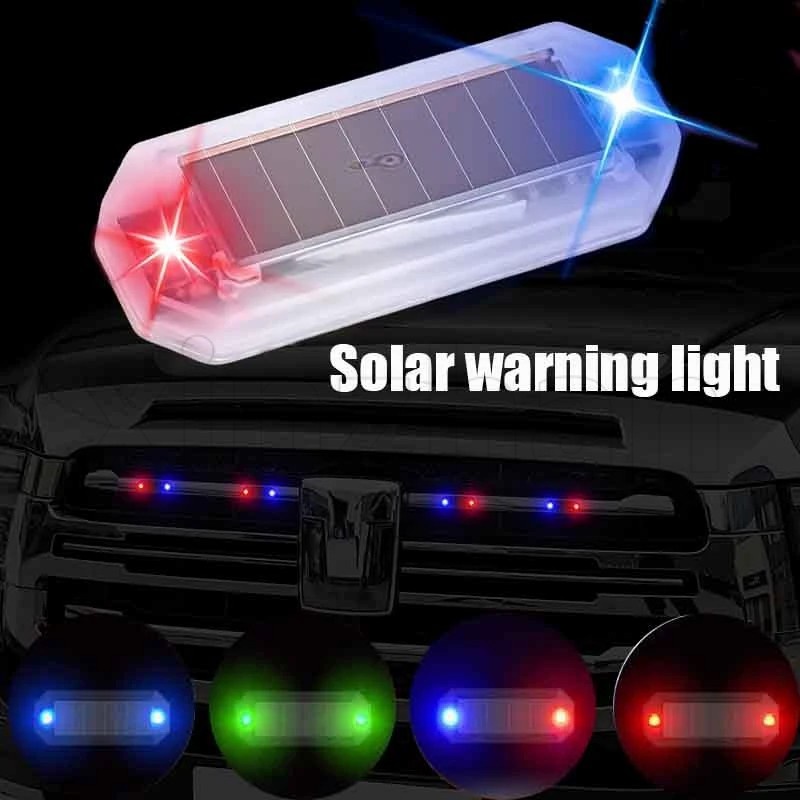 Automobile Mini Solar Warning Light Multicolor LED Smart Charging Light ...