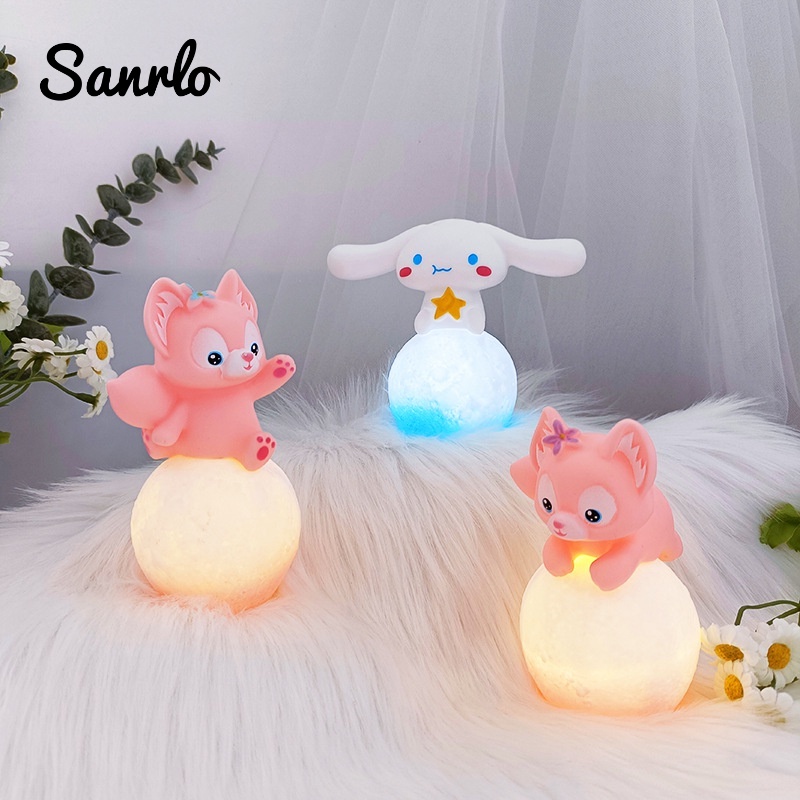 Kawaii 3D Sanrio Moon Night Light Cinnamoroll Kuromi Melody Figure ...