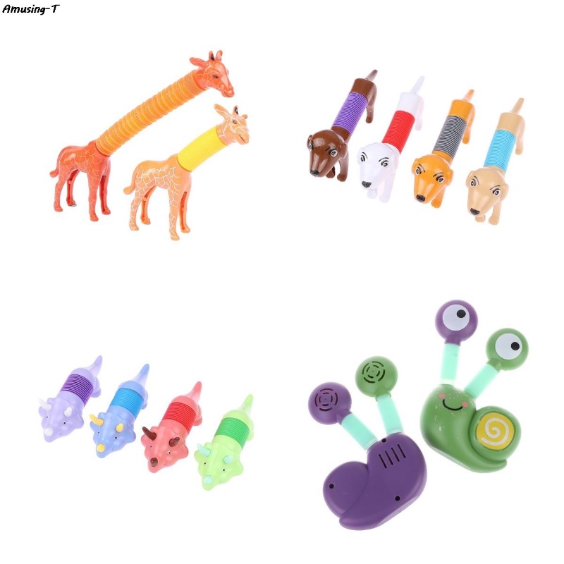 New Giraffe Pop Tubes Toys Kids Sensory Learning Toy Stress Relief