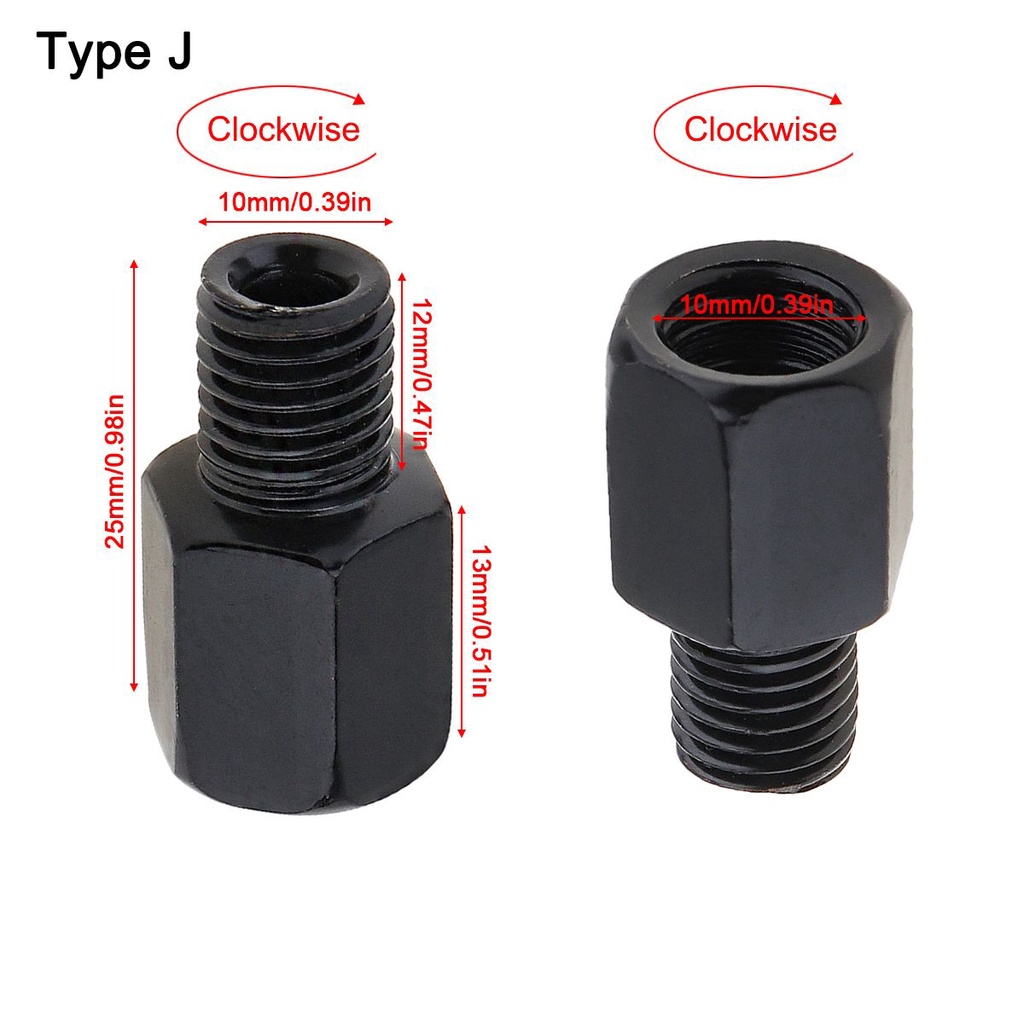 8mm to 10mm Clockwise and Counterclockwise Motorcycle Rearview Mirror