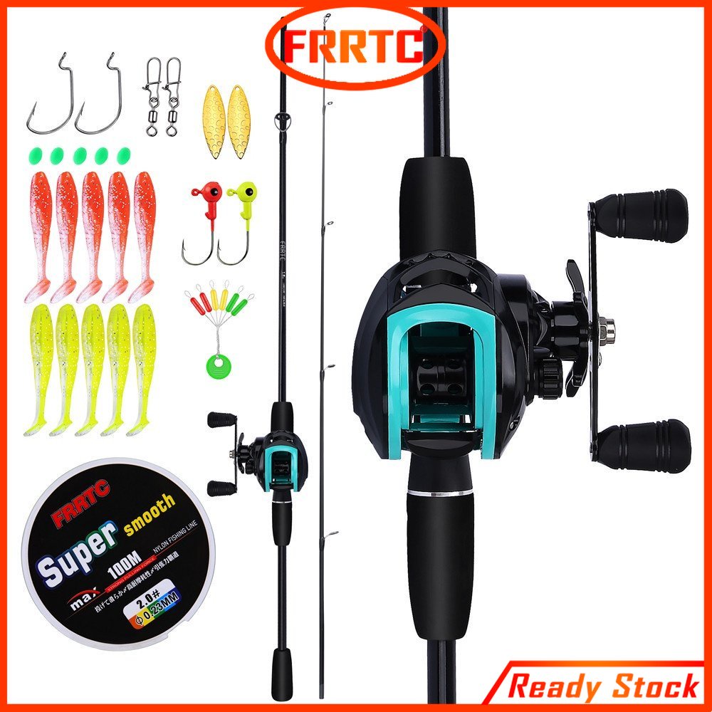 FRRTC Fishing Rod Set Casting Rod Baitcasting Casting Rod Joran Pancing ...