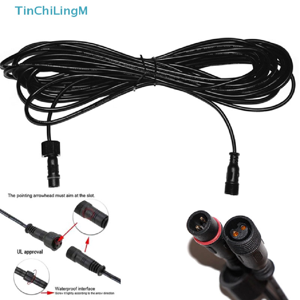 [TinChiLingM] 5m Double hole Plug Led Solar Light Extension Cable