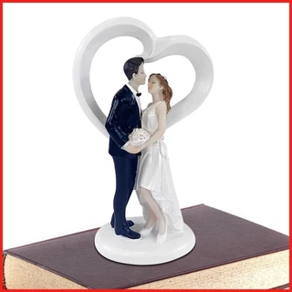 2pcs Couple Fishing Bride Groom Resin Romantic Cake Doll Catching