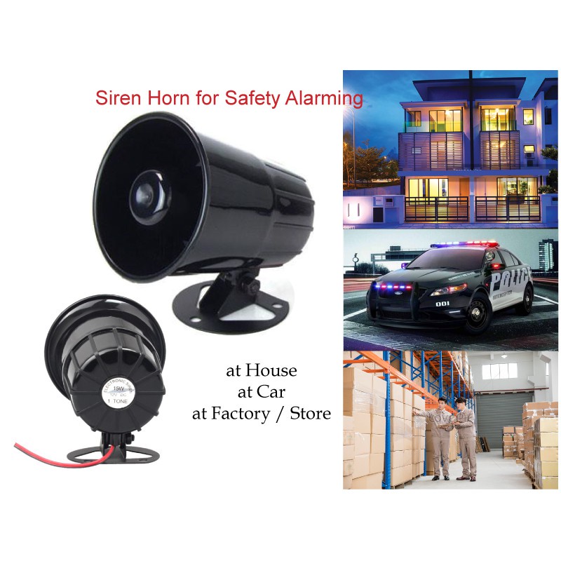 Alarm Siren Horn Loud 15W Backup Horn Alarm Buzzer for Factory Car
