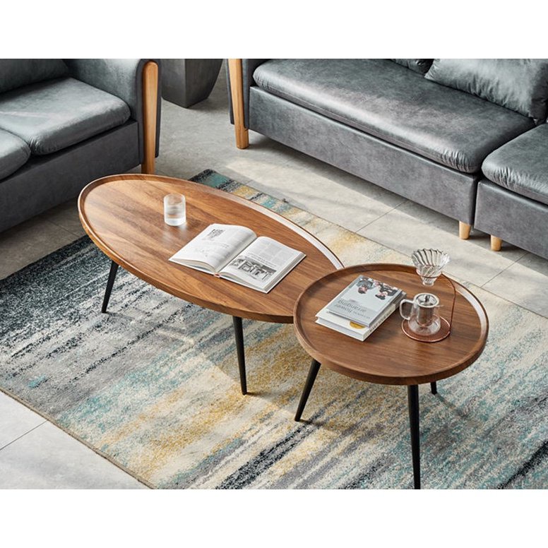 Simple home creative sofa side table Nordic minimalist round coffee ...